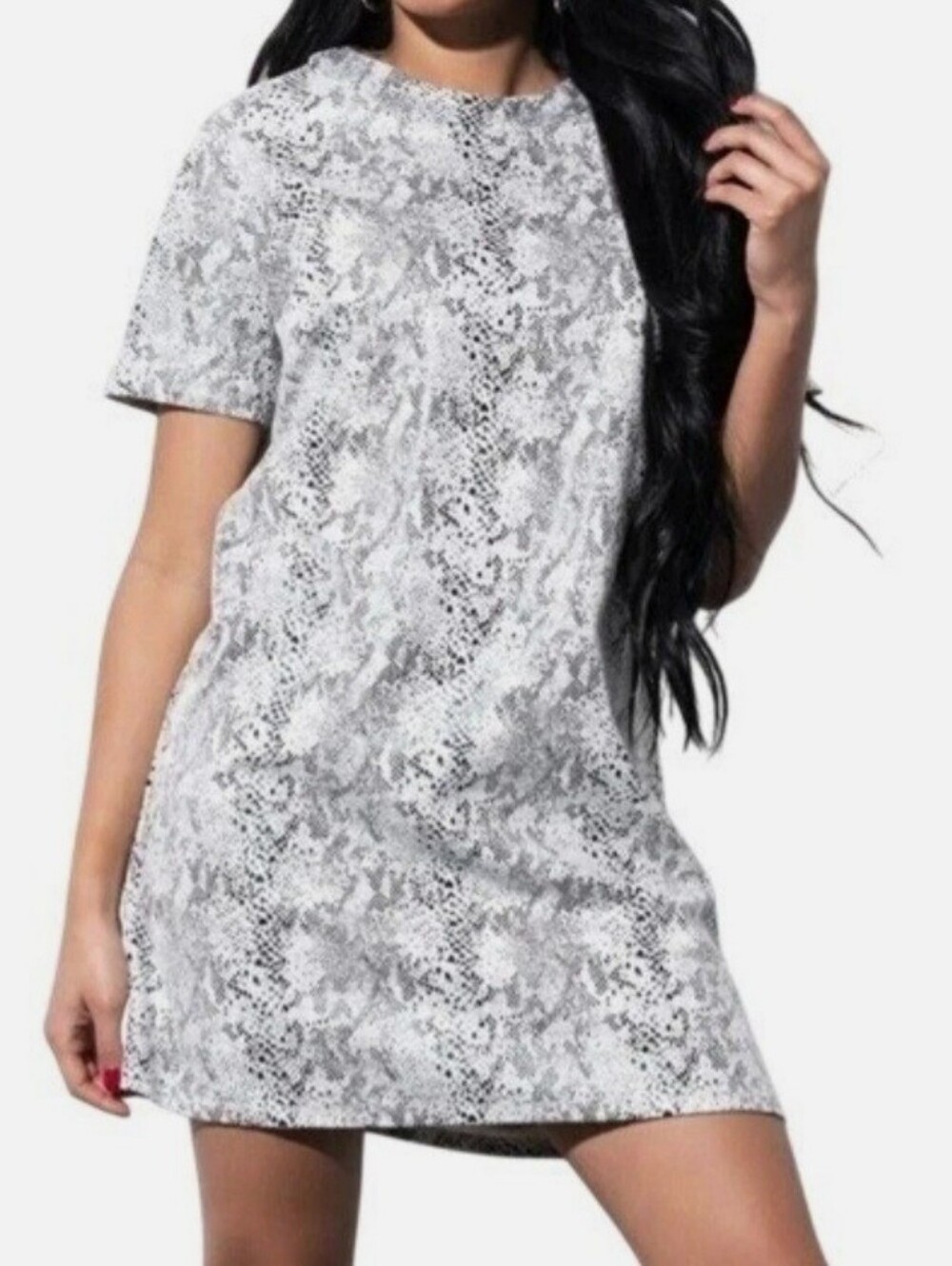 AKIRA Chicago Snakeskin Shift Dress , New, Large